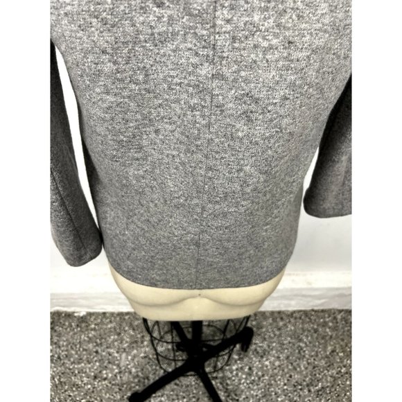 SANDRO Wool Cashmere Blend Sweater Leopard Peter Pan Collar Sz 2 Grey - Picture 7 of 10